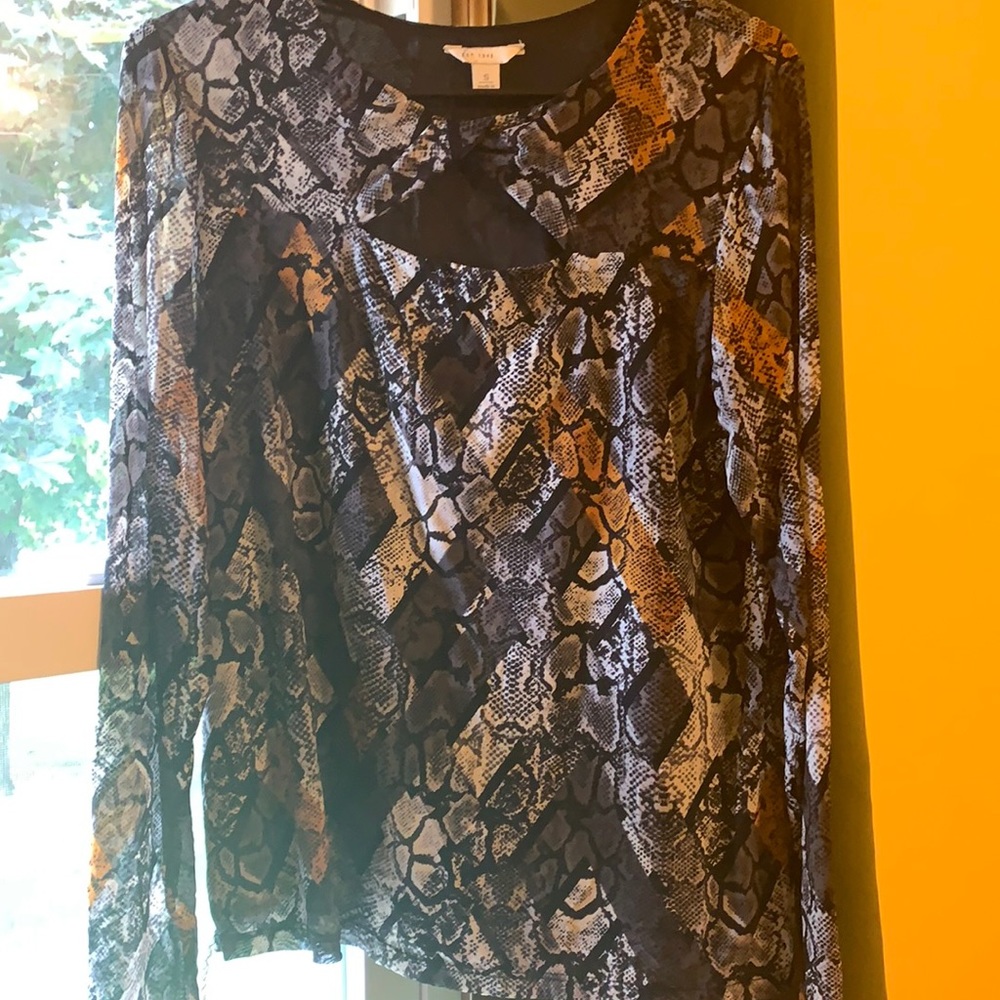 Snakeskin silk top size small